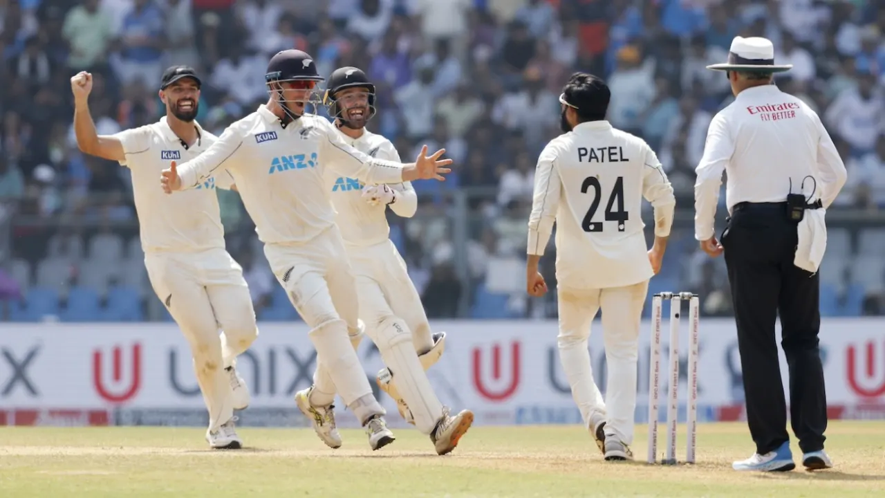 New Zealand vs India 3rd Test Day 3 Live Score: New Zealand Defeats India by 25 Runs, Sweeps Series 3-0 in Mumbai